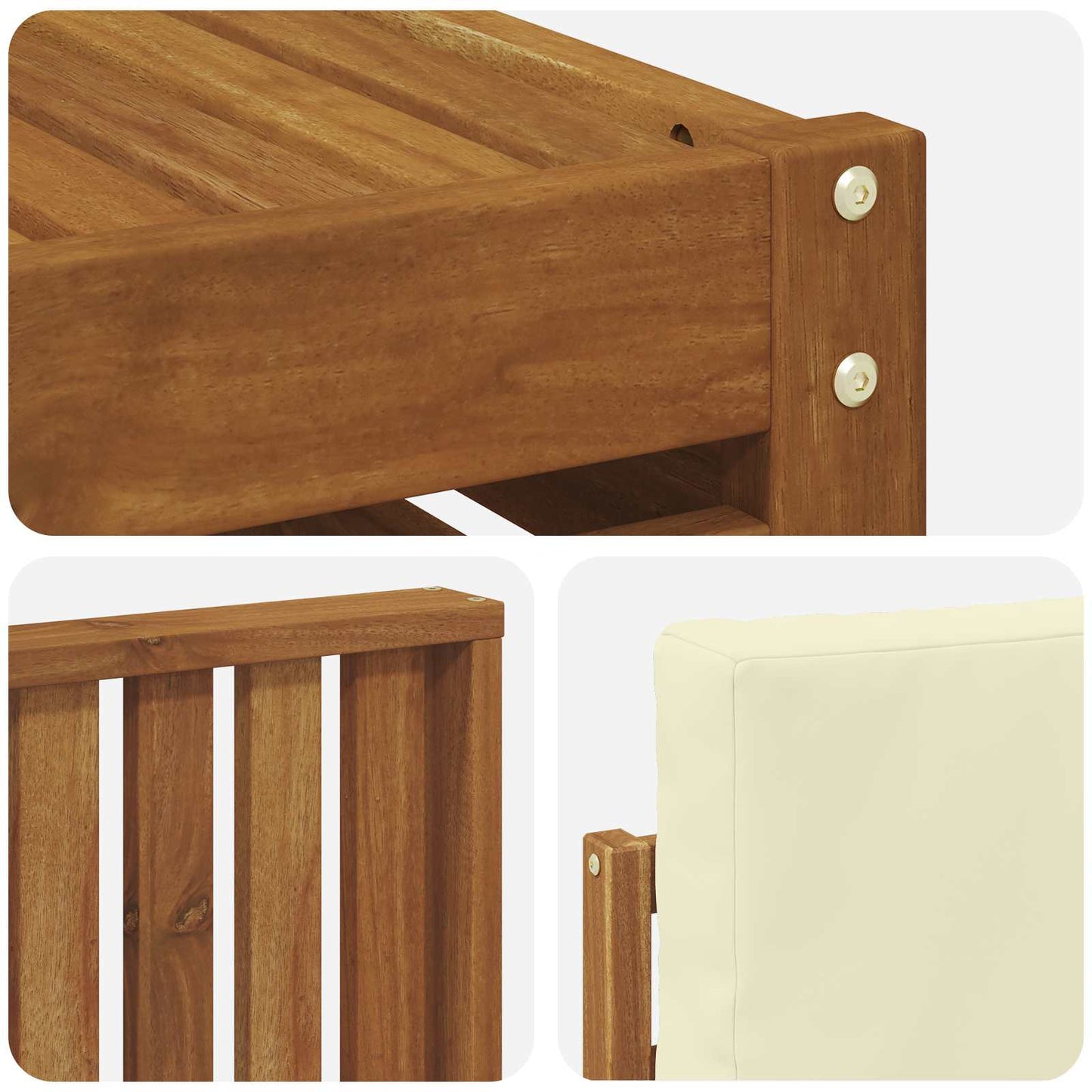 Set di divani da esterno con cuscino 6 pcs Naturale e Crema