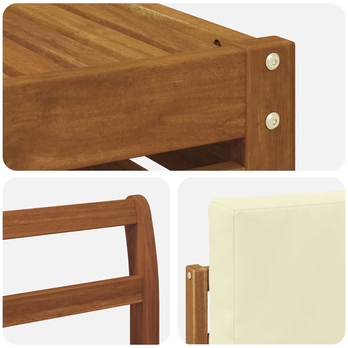 Set di divani da esterno con cuscino 6 pcs Naturale e Crema | homemem39