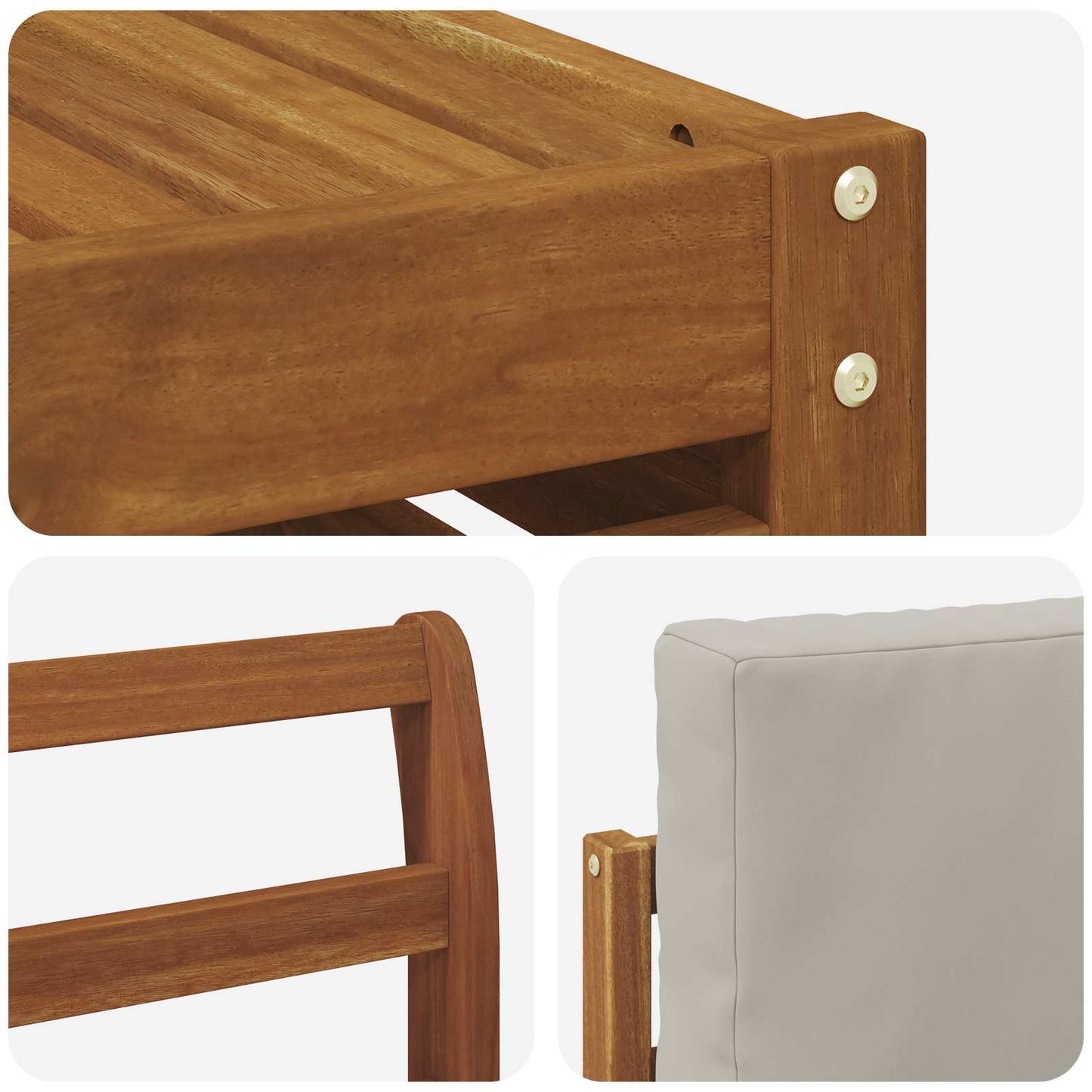 Set di divani da esterno 6 pcs Grigio Naturale e Chiaro | homemem39