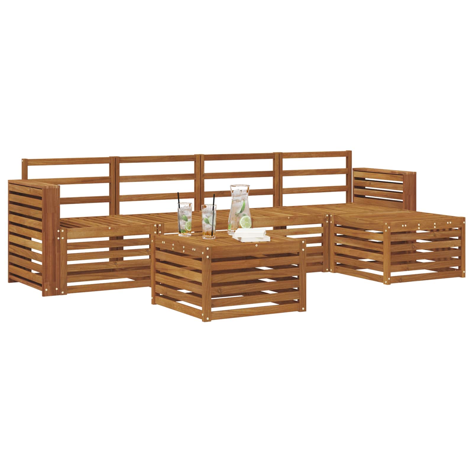 Set di divani da esterno 6 pcs Naturale | homemem39