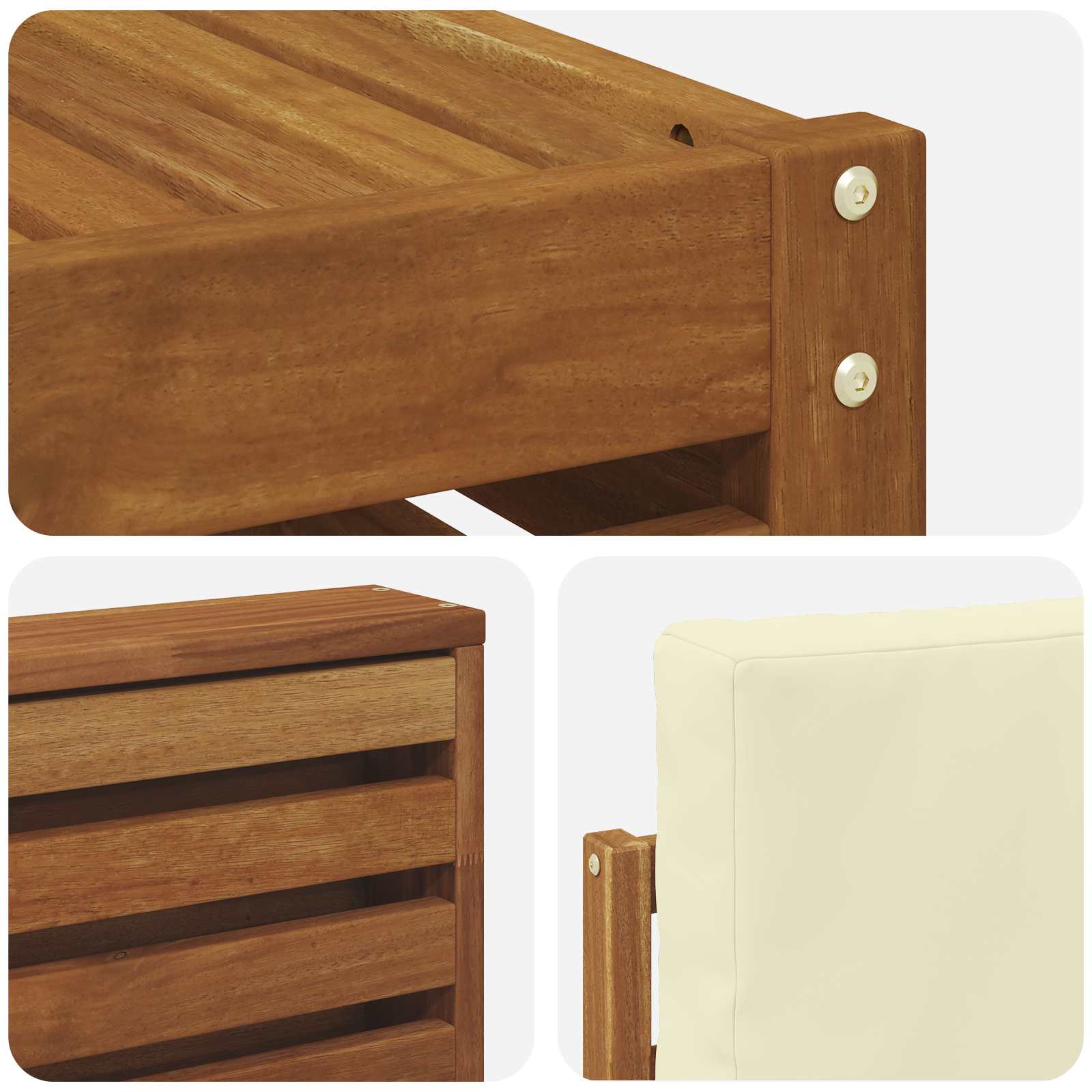 Set di divani da esterno con cuscino 6 pcs Naturale e Crema | homemem39