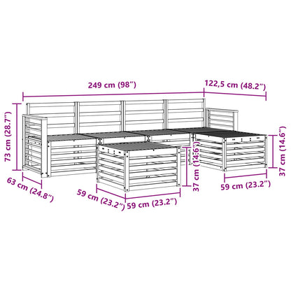 Set divani 6 pcs Naturale Legno di Acacia Massello