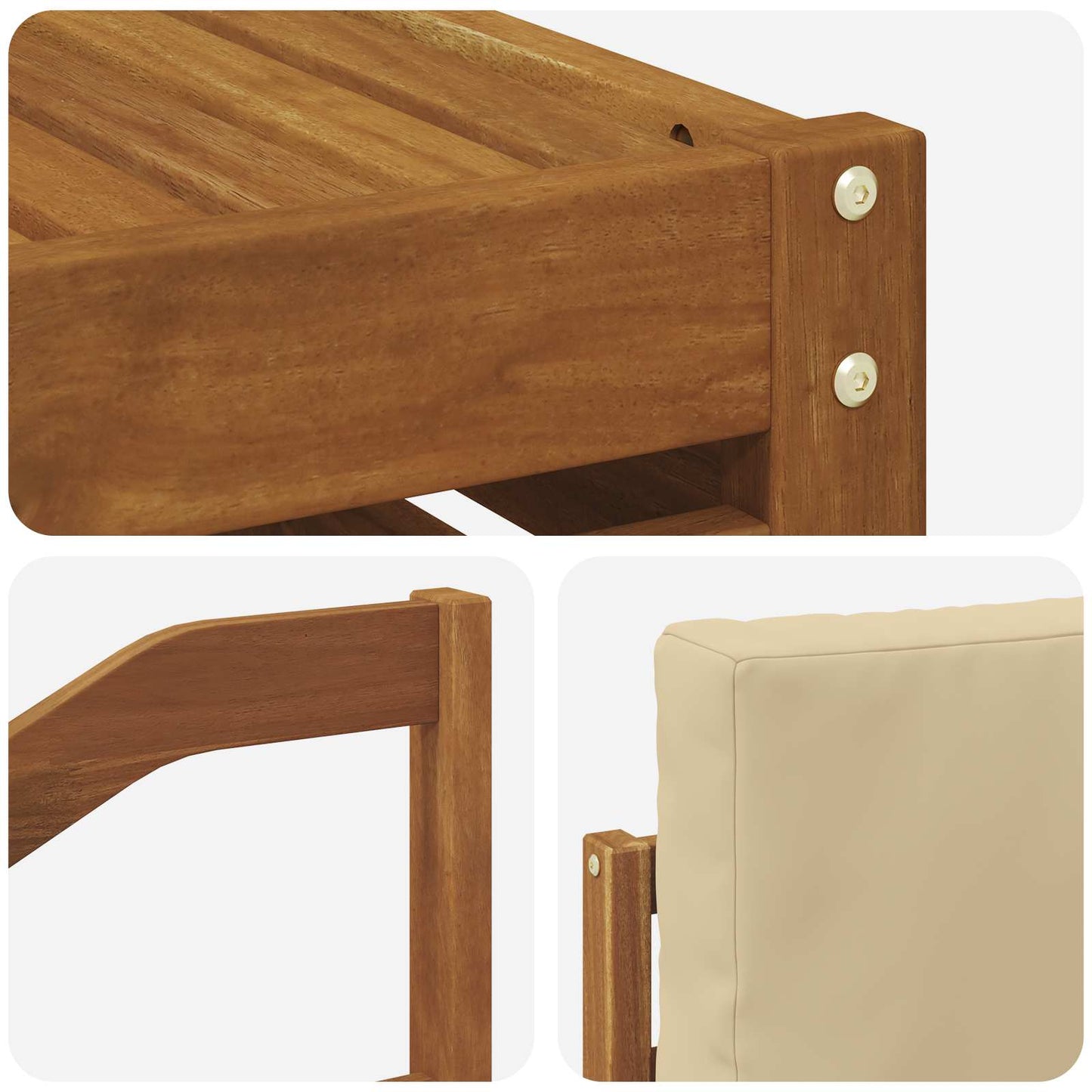 Set di divani da esterno con cuscino 6 pcs Naturale e Beige | homemem39