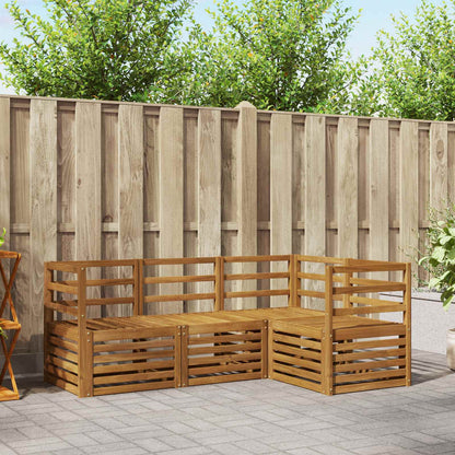 Set divani 4 pcs Naturale Legno di Acacia Massello | homemem39