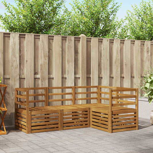 Set divani 4 pcs Naturale Legno di Acacia Massello | homemem39
