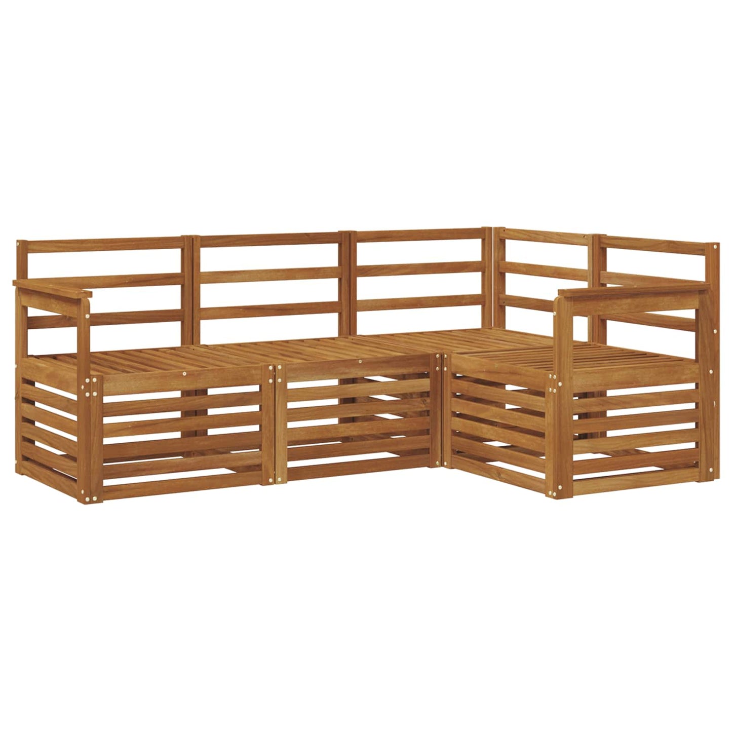 Set divani 4 pcs Naturale Legno di Acacia Massello