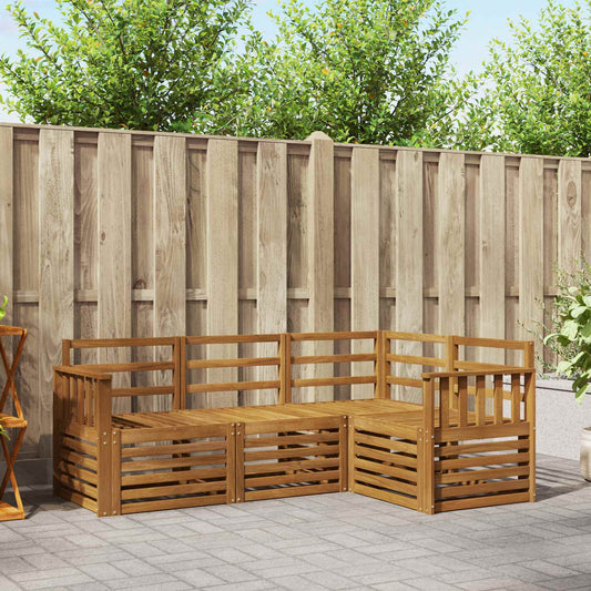 Set divani 4 pcs Naturale Legno di Acacia Massello