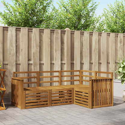 Set divani 4 pcs Naturale Legno di Acacia Massello