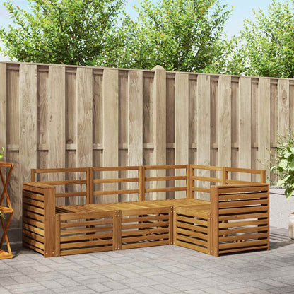 Set divani 4 pcs Naturale Legno di Acacia Massello