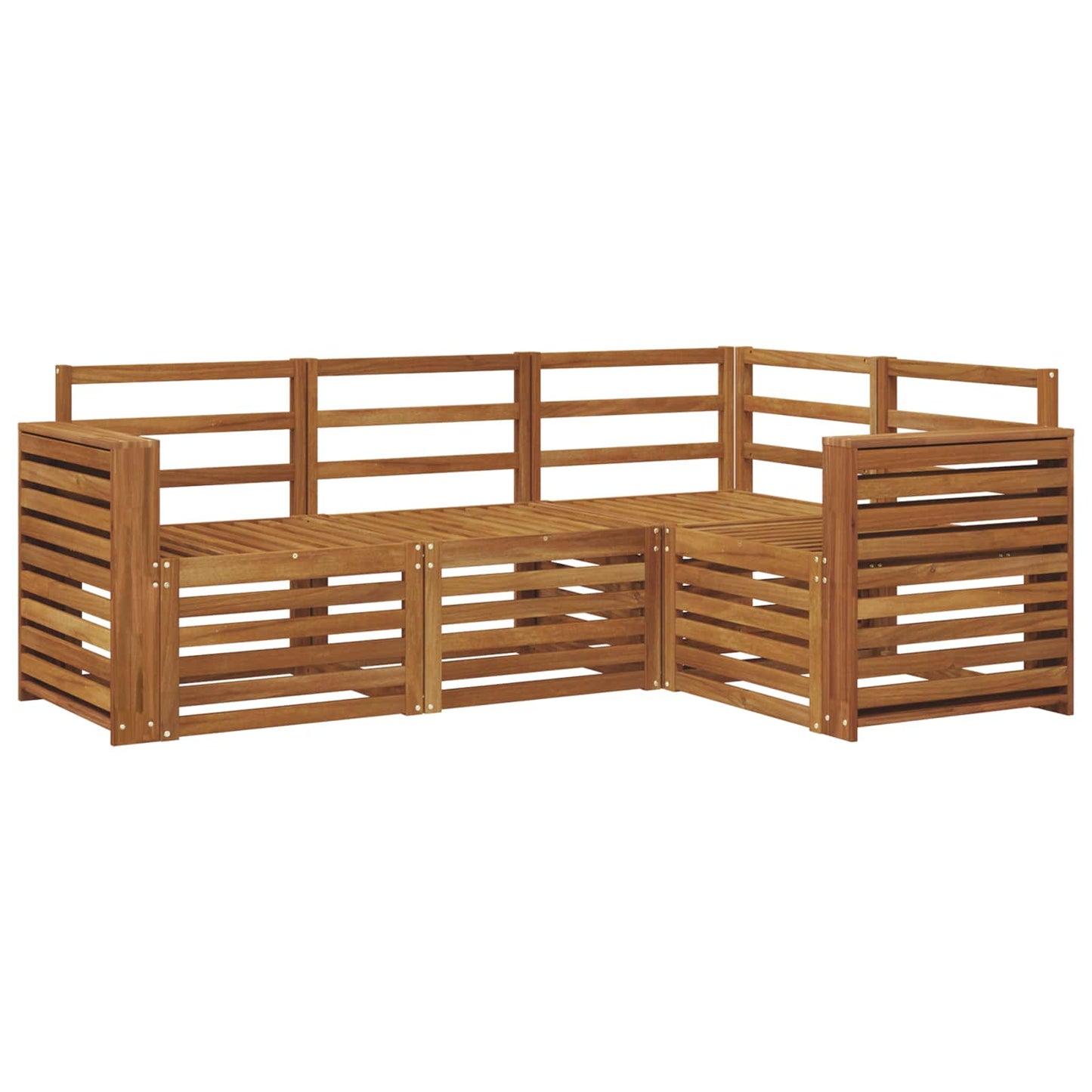 Set divani 4 pcs Naturale Legno di Acacia Massello | homemem39