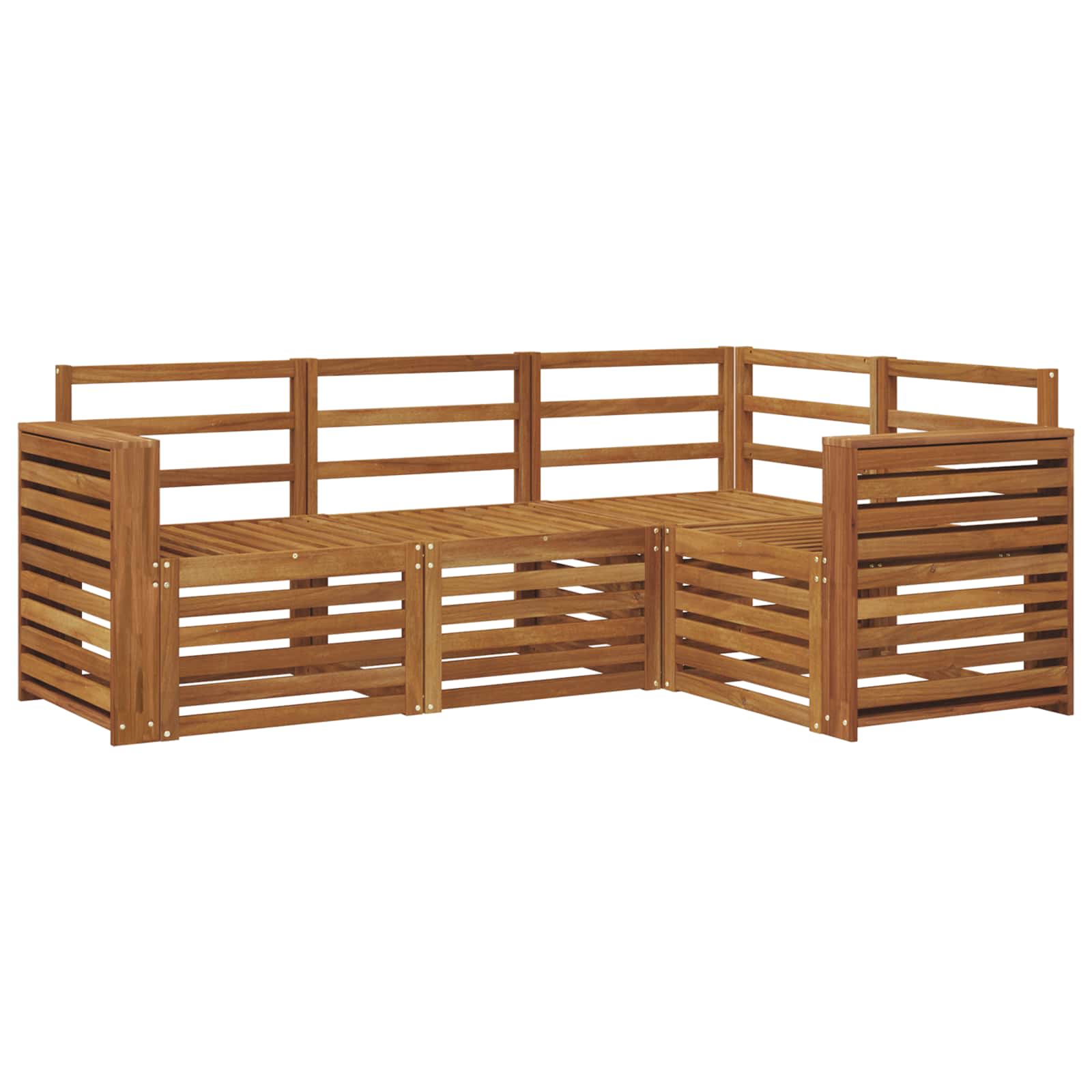 Set divani 4 pcs Naturale Legno di Acacia Massello | homemem39
