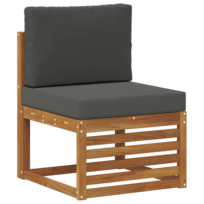 Set divani 4 pcs Naturale e Antracite Legno di Acacia Massello