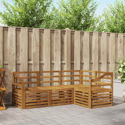 Set divani 4 pcs Naturale Legno di Acacia Massello | homemem39