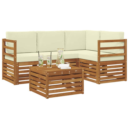 Set di divani da esterno con cuscino 5 pcs Naturale e Crema | homemem39