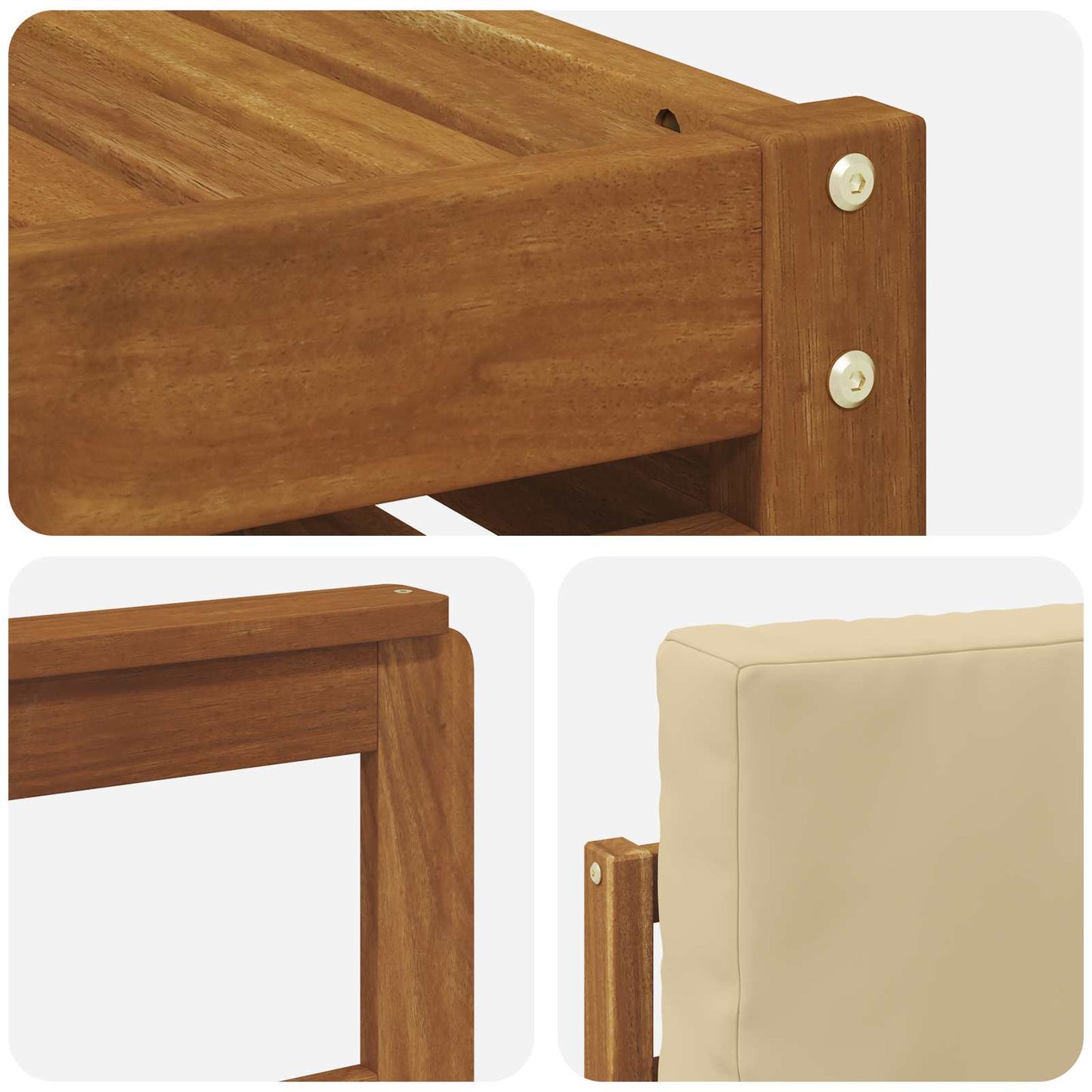 Set di divani da esterno con cuscino 5 pcs Naturale e Beige | homemem39