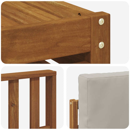 Set di divani da esterno 5 pcs Grigio Naturale e Chiaro