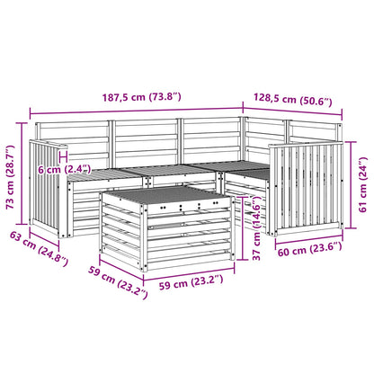 Set di divani da esterno 5 pcs Naturale | homemem39