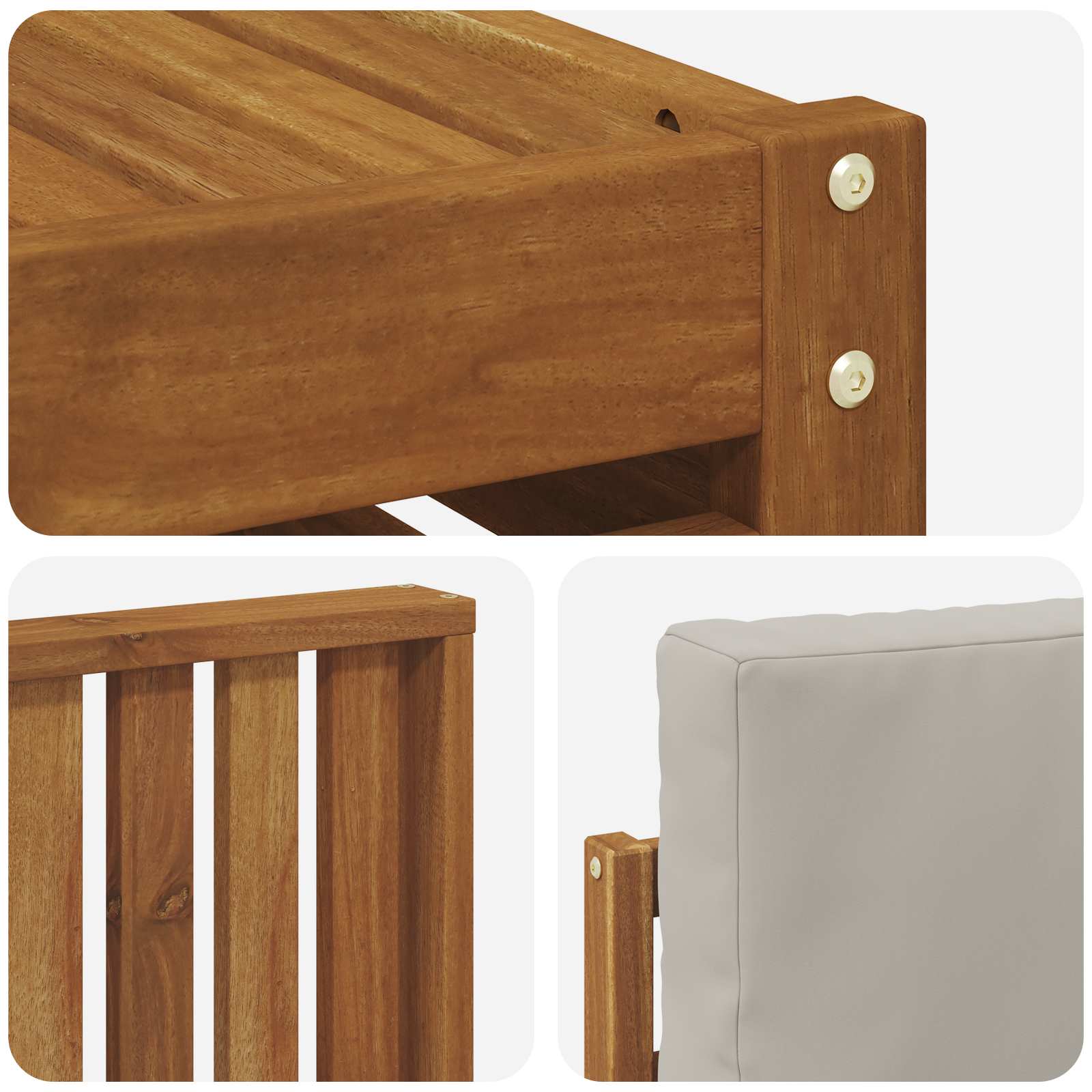 Set di divani da esterno 5 pcs Grigio Naturale e Chiaro | homemem39