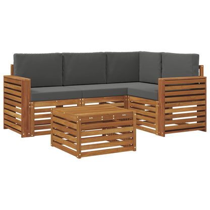 Set di divani da esterno con cuscino 5 pcs Naturale e Antracite