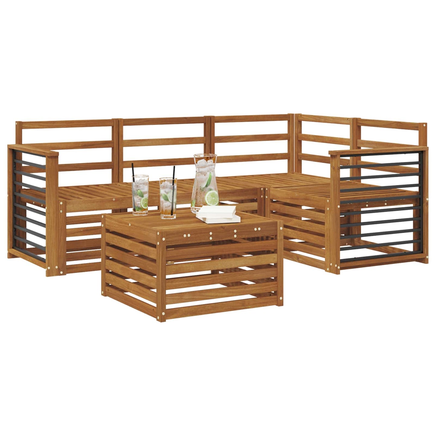Set di divani da esterno 5 pcs Naturale