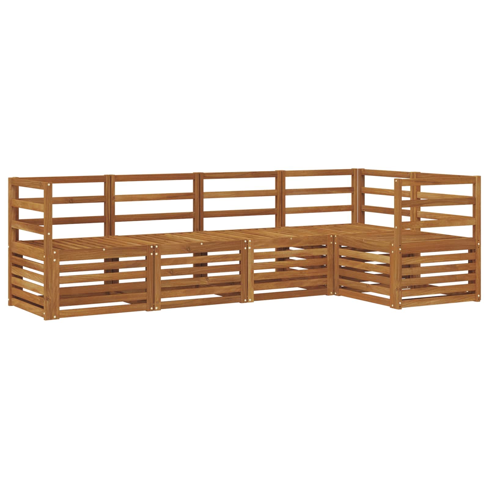 Set divano sezionale 5 pcs Naturale Legno di Acacia Massello | homemem39