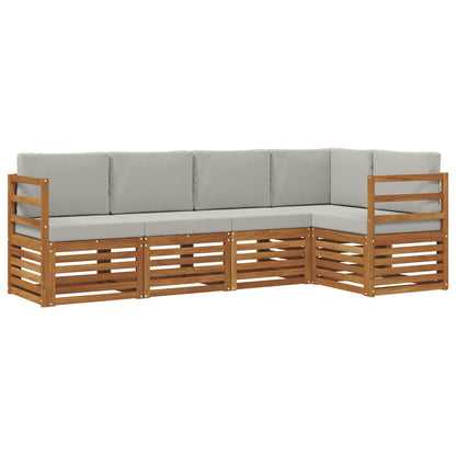 Set divano sezionale con cuscino 5 pcs Grigio Naturale e Chiaro