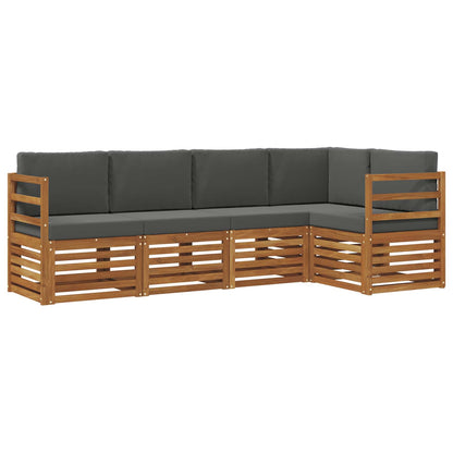 Set divano sezionale con cuscino 5 pcs Naturale e Antracite