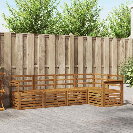 Set divano sezionale 5 pcs Naturale Legno di Acacia Massello | homemem39