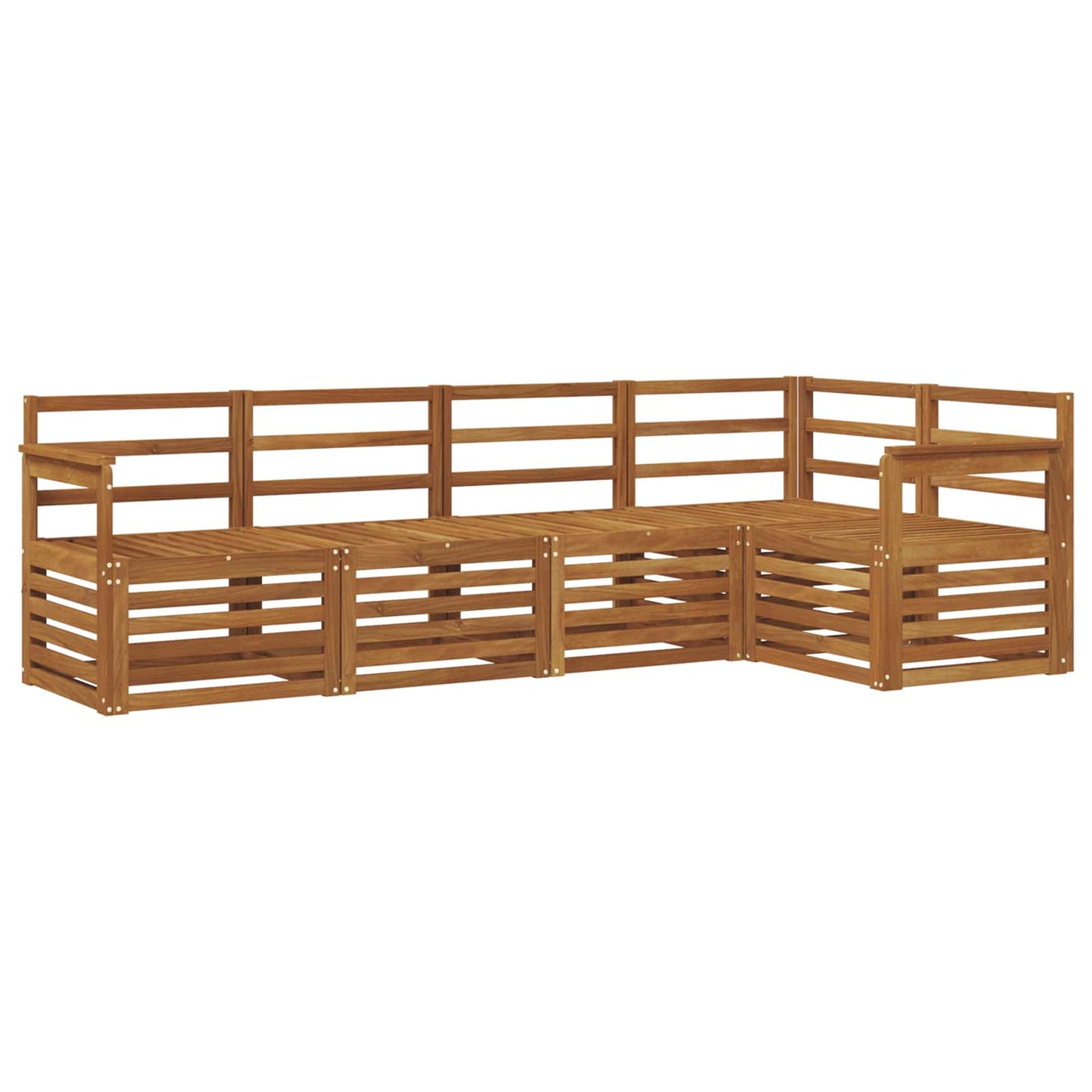 Set divano sezionale 5 pcs Naturale Legno di Acacia Massello | homemem39