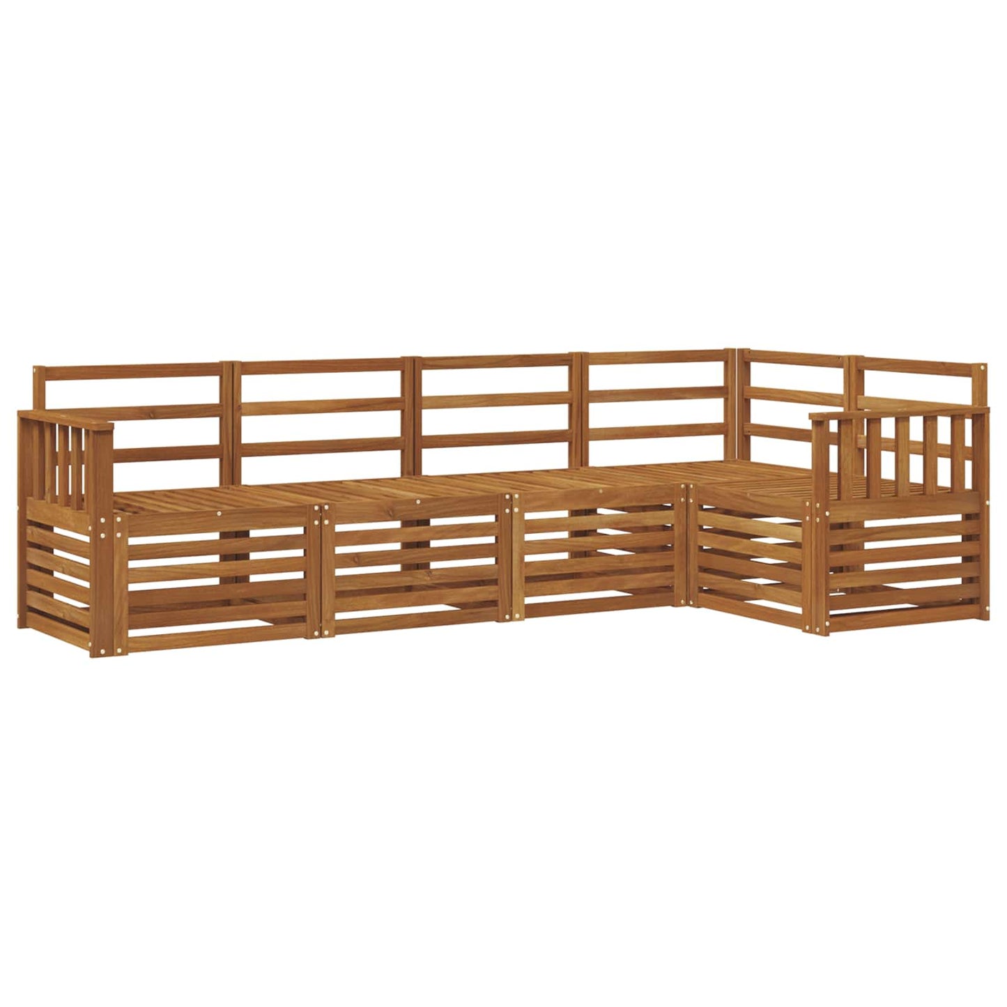 Set divano sezionale 5 pcs Naturale Legno di Acacia Massello
