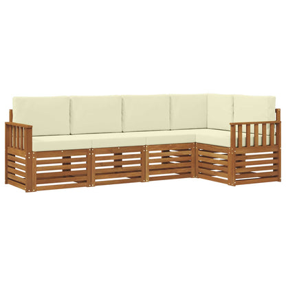 Set divano sezionale con cuscino 5 pcs Naturale e Crema