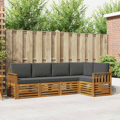 Set divano sezionale con cuscino 5 pcs Naturale e Antracite