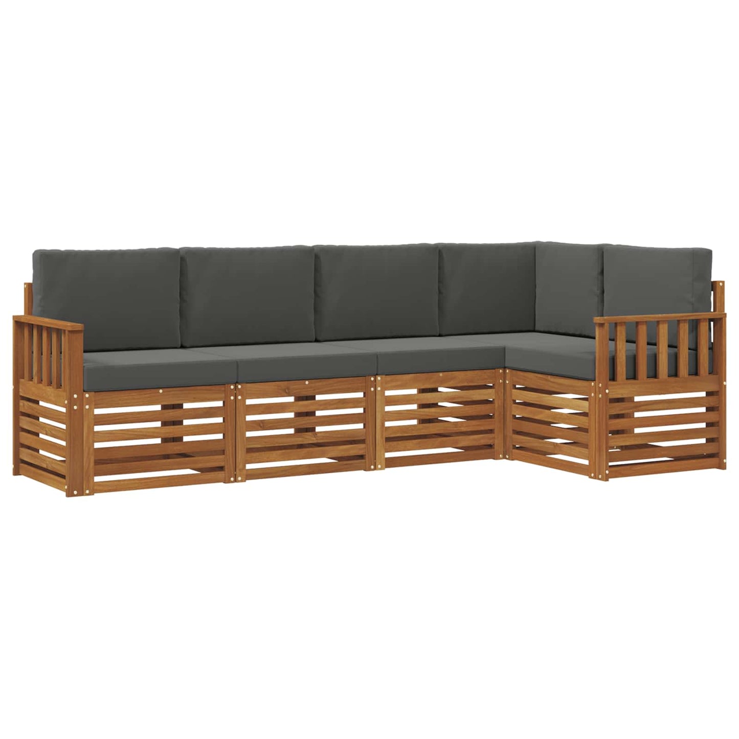 Set divano sezionale con cuscino 5 pcs Naturale e Antracite
