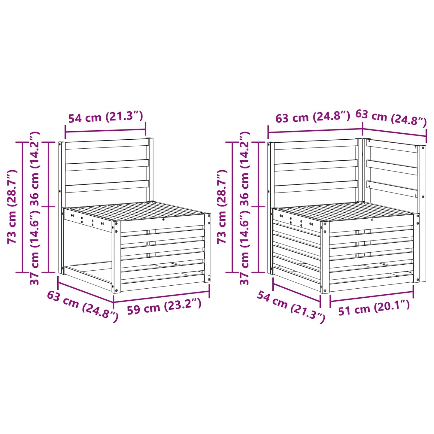 Set divano sezionale 5 pcs Naturale Legno di Acacia Massello | homemem39