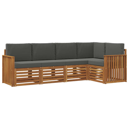 Set divano sezionale con cuscino 5 pcs Naturale e Antracite | homemem39