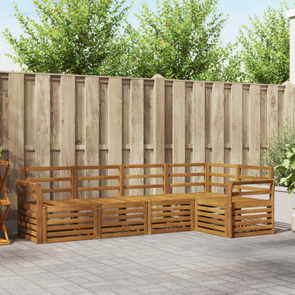 Set divano sezionale 5 pcs Naturale Legno di Acacia Massello | homemem39
