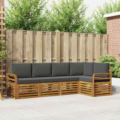 Set divano sezionale con cuscino 5 pcs Naturale e Antracite