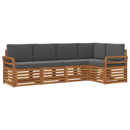 Set divano sezionale con cuscino 5 pcs Naturale e Antracite | homemem39