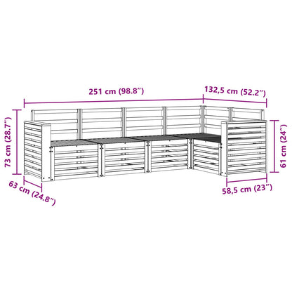 Set divano sezionale 5 pcs Naturale Legno di Acacia Massello | homemem39