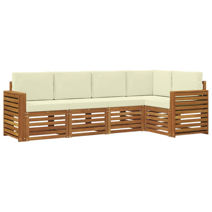 Set divano sezionale con cuscino 5 pcs Naturale e Crema