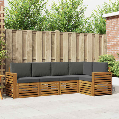 Set divano sezionale con cuscino 5 pcs Naturale e Antracite