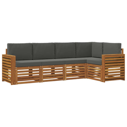 Set divano sezionale con cuscino 5 pcs Naturale e Antracite | homemem39