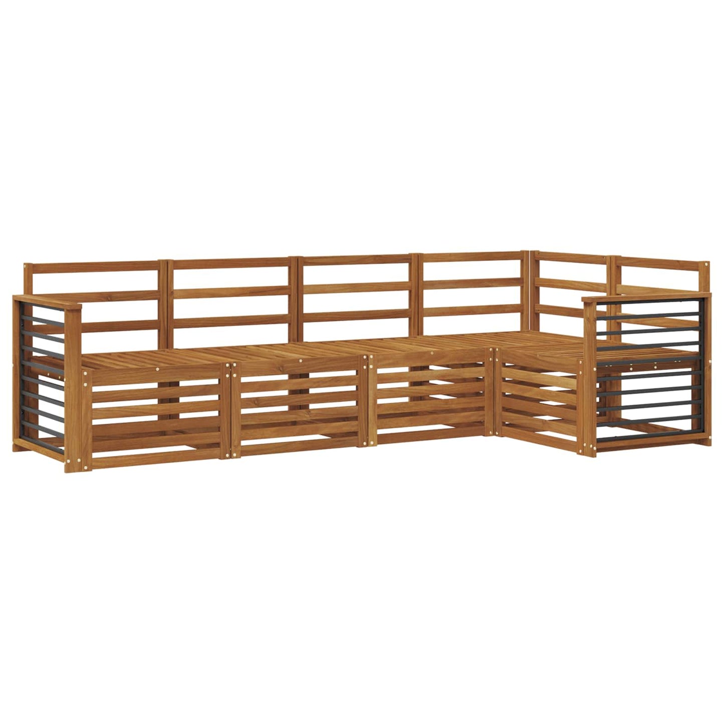 Set divani 5 pcs Naturale Legno di Acacia Massello