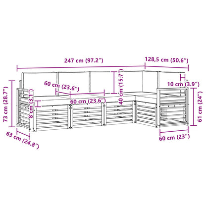 Set divano sezionale con cuscino 5 pcs Naturale e Antracite
