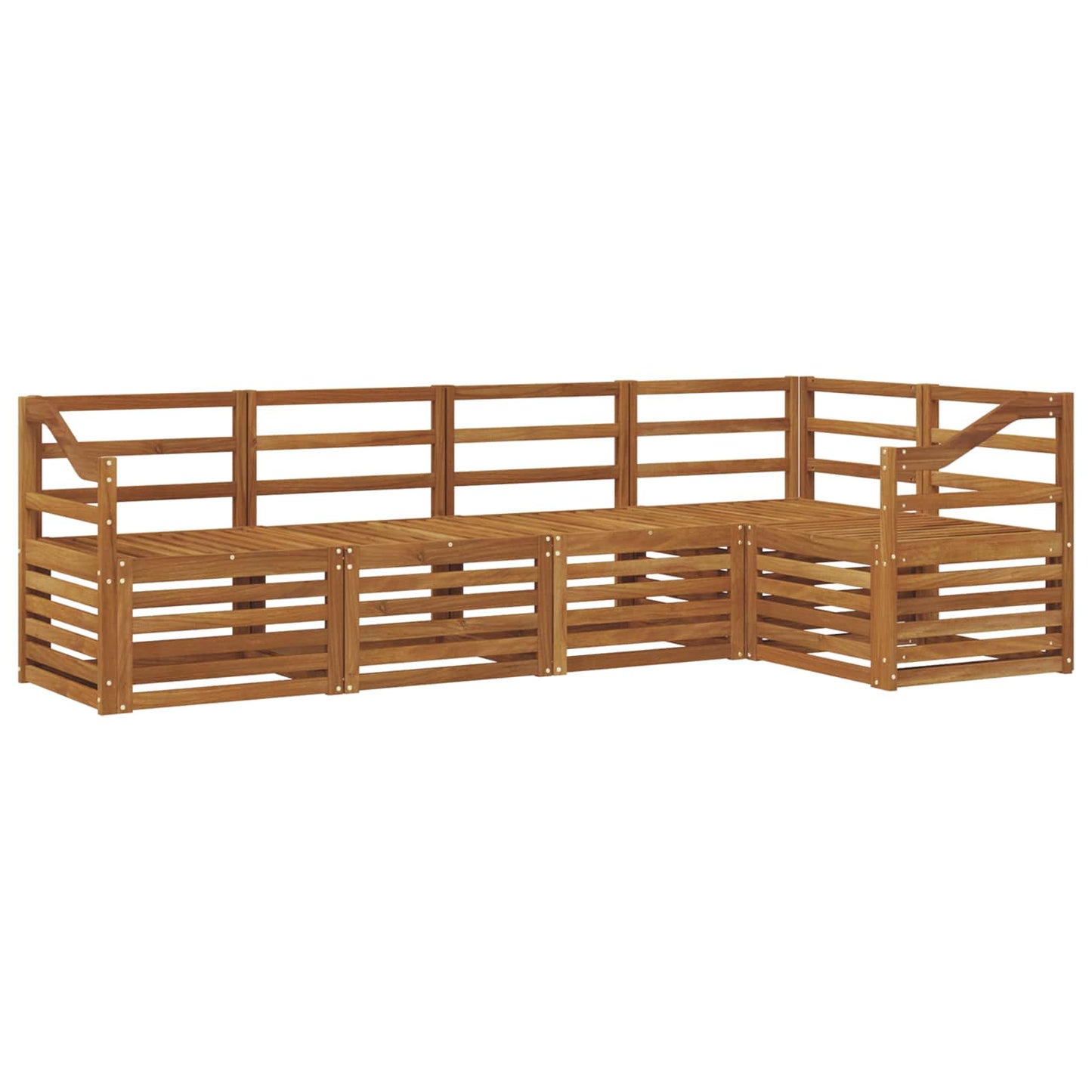 Set divano sezionale 5 pcs Naturale Legno di Acacia Massello | homemem39