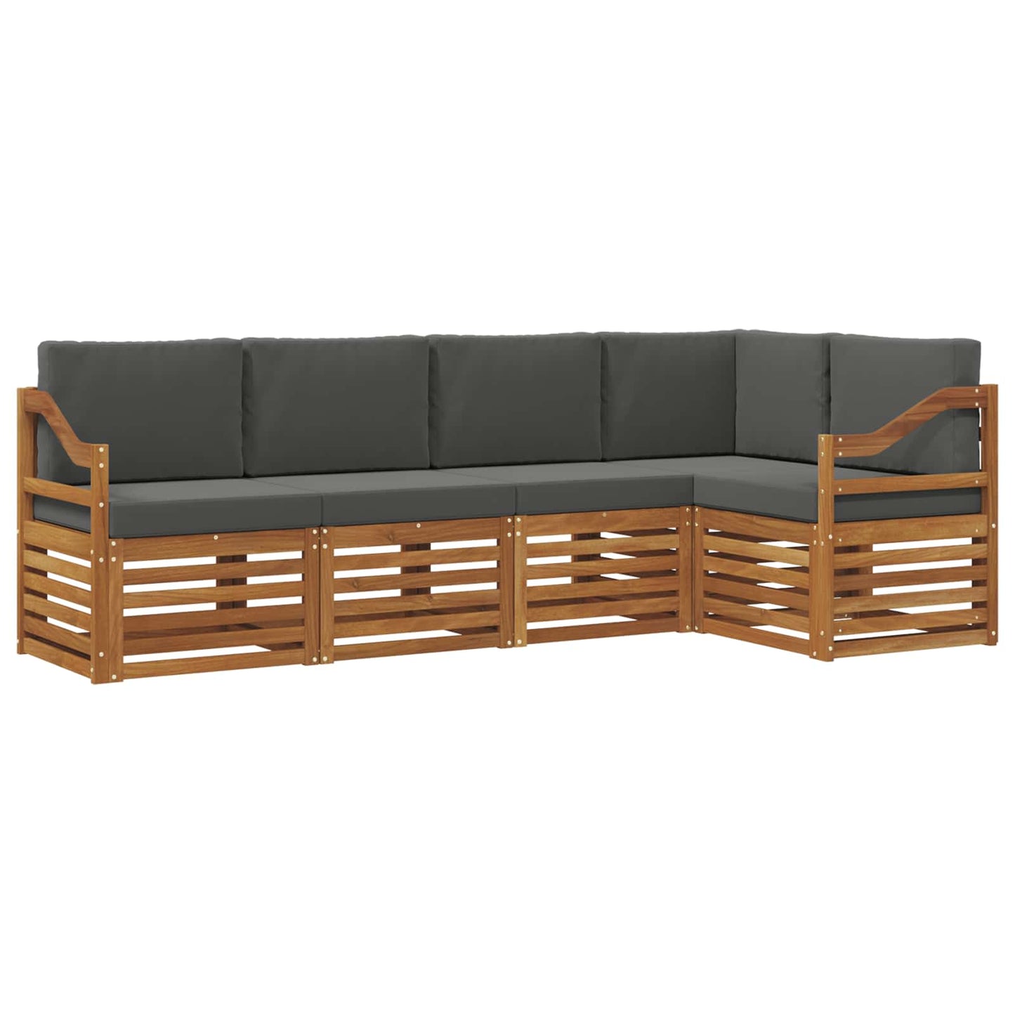 Set divano sezionale con cuscino 5 pcs Naturale e Antracite
