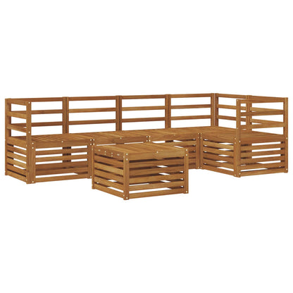 Set divano sezionale 6 pcs Naturale Legno di Acacia Massello