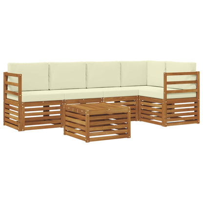 Set divano sezionale con cuscino 6 pcs Naturale e Crema
