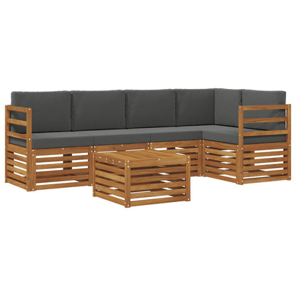 Set divano sezionale con cuscino 6 pcs Naturale e Antracite
