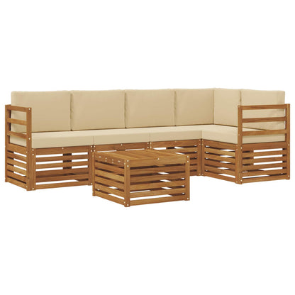 Set divano sezionale con cuscino 6 pcs Naturale e Beige | homemem39